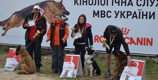Призеры и победители Чемпионата Украины по аджилити.  Б.-Днестровский, апрель 2012 года. фото